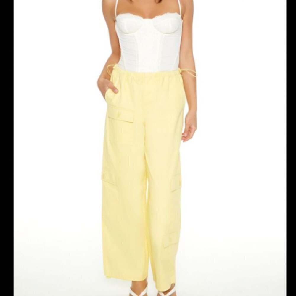 Forever 21 Twill Toggle Drawstring Cargo Pants